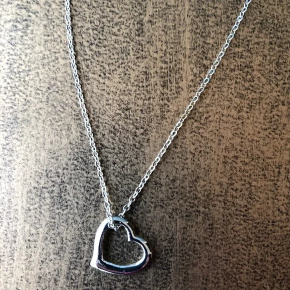 Free with any purchase! Silver plated brass tiny floating heart 18” necklace - Picture 7 of 7
